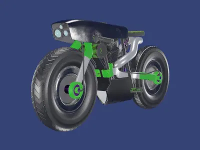 Cyberpunk Bike Low-poly 3D model