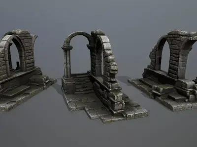 Ruin Gate Low-poly 3D model