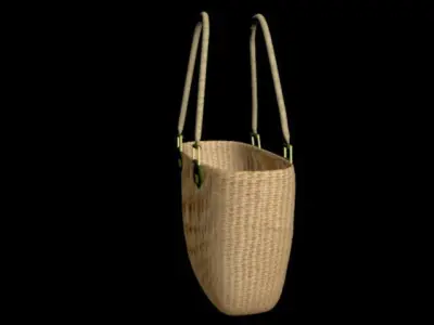 jute shoulder bag Free 3D model