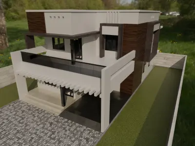Modern House Low-poly 3D model shop