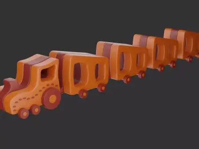Train Set orange lego brick 3D print model