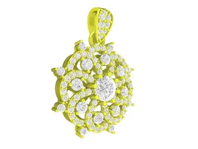 A7463 HongKong Style Luxury Diamond Women Pendant 3D print model