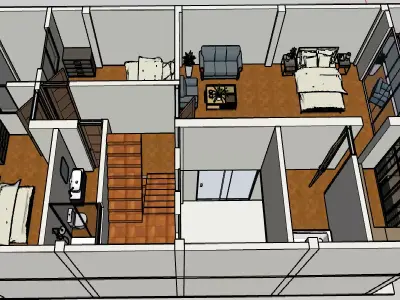 Modelo 3D de Casa Residencial 2 Pisos - SketchUp 3D model