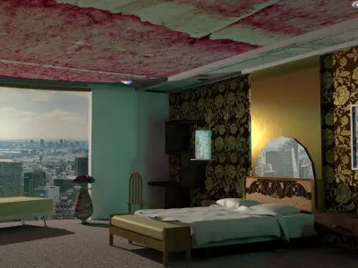 Hyatt Bedroom Build 3D model