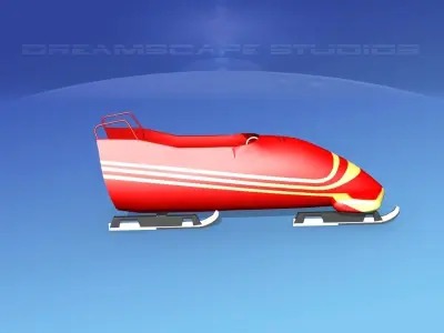 Bobsled sled Low-poly 3D model