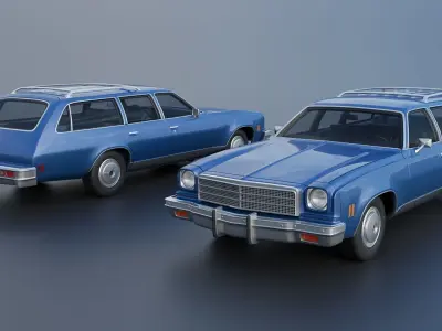 Chevrolet Chevelle Malibu Wagon 1974 3D print model