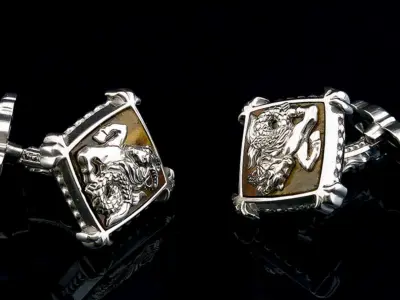 Zodiac signs Cufflinks  Capricorn 3D print model