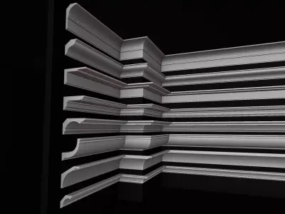 Plaster Cornice Pack Low-poly 3D model