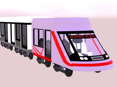 Generic High Speed Train 3D model Low-poly 3D model