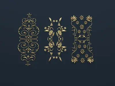 Collection carved decor  01  3D model 3D model
