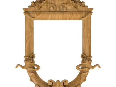 Carved picture frame STL 3D model 2
