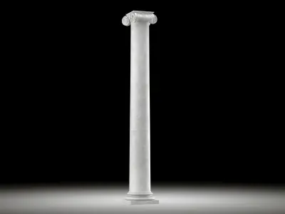 Angular ionic column Low-poly 3D model