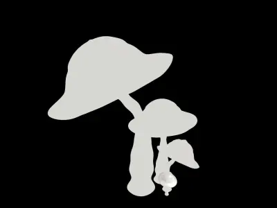 Mushrooms  Full Textures - PBR Asset High Poly 3D model