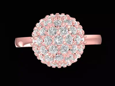 Luxury Cluster Diamond Ring for Women 2658 3D print model