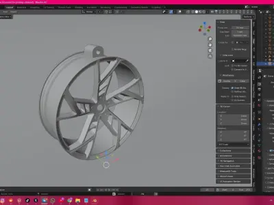 rc car rim keychain 3d print 3D print model