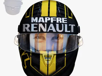 Hulkenberg helmet 2018 Low-poly 3D model