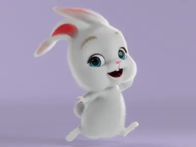 Cartoon Rabbit Rigged 3D model