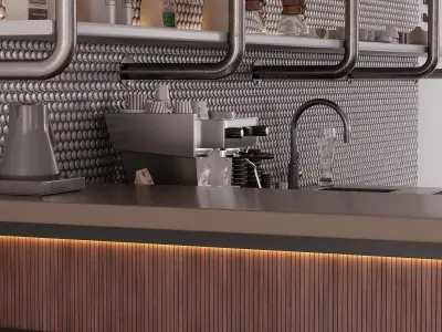Contemporary Bar Counter 3D model
