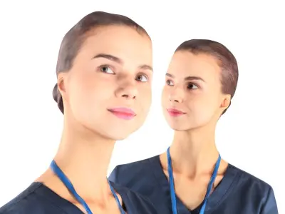 Surgical nurse 43 Low-poly 3D model