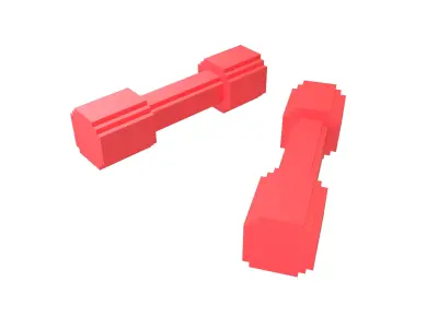 Voxel Style DumbBell v1 009 Low-poly 3D model
