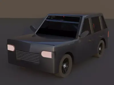 Low Poly Cartoon Car 3D Model  with Procedural Car Paint Shader Low-poly 3D model