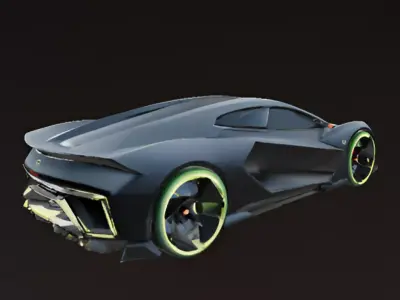 Futuristic EV Hypercar 3D model