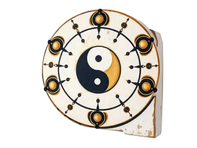 Yin Yang Symbolic Clock model pack Low-poly 3D model