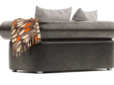 Sedute Abbey Sofa with pillows bolster cushions and blanket 3D model