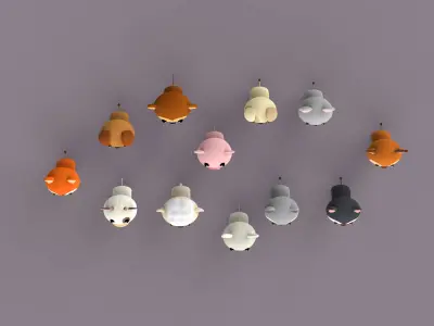  Cartoon Animal Character v001 Collection Low-poly 3D model