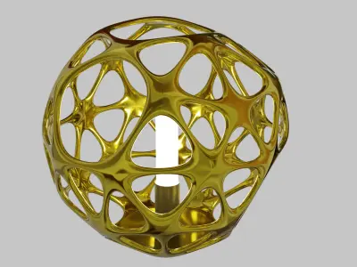 Minimalist Hexagonal Gold Lamp  No Textures Low-poly 3D model