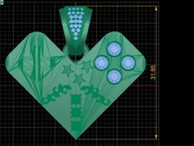 HEART SHAPE GAMING CONTROLLER PENDANT 3D PRINTABLE MODEL  3D print model