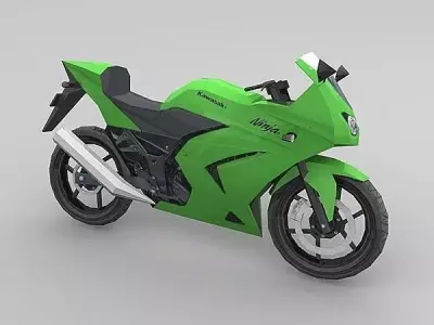Kawasaki Ninja 250R Low-poly 3D model