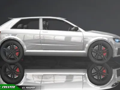 Lowpoly Volkswagen Golf Concept Car 3D Model Low-poly 3D model