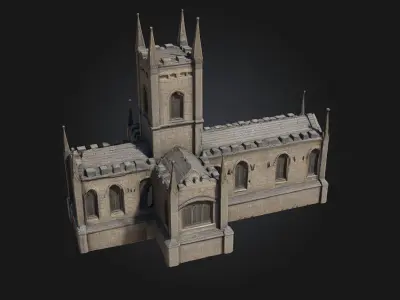 Gothic Cathedral Model  Majestic Architecture with Timeless 3D model