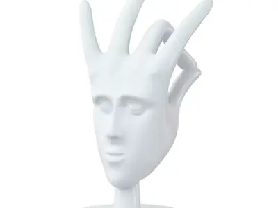 Decorative figurine face from hand 3D model