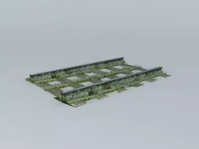 Eco Rail Real Grass Covered Track Old Steam Days Free 3D model