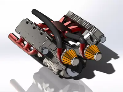 car engine 6 pistons  3D model