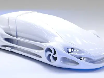 Futuristic Car HD 08 3D model