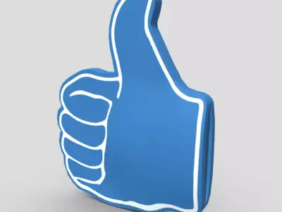 Foam Finger Thumb Low-poly 3D model