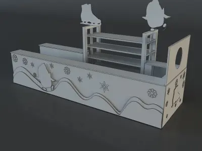 kiosk for ice skating equipment and supplies a657b 3D model