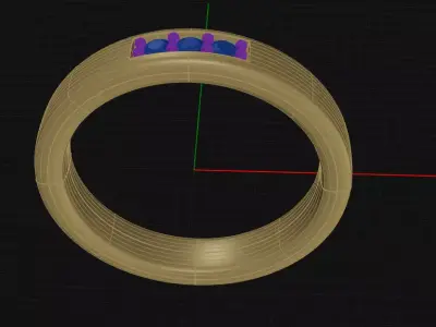 8 Prongs Diamond Wedding Ring 3D print model