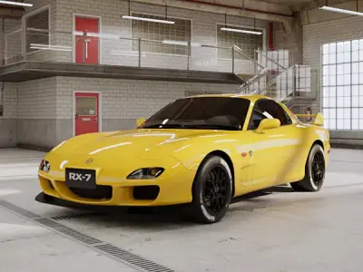 Mazda RX7 Spiritr 2002 - Car Sport Low-poly 3D model