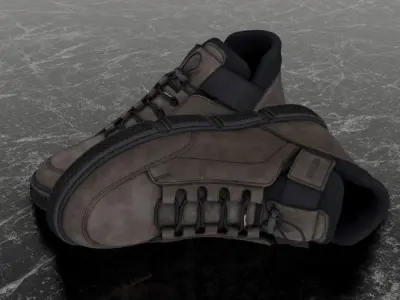 GREYDER 3D SHOES - BROWN Low-poly 3D model