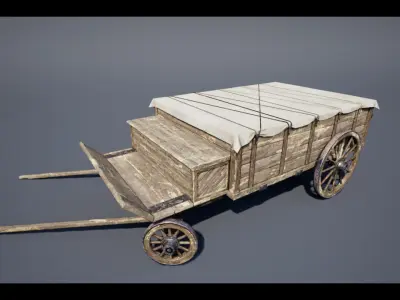 Trader Carriage Low-poly 3D model