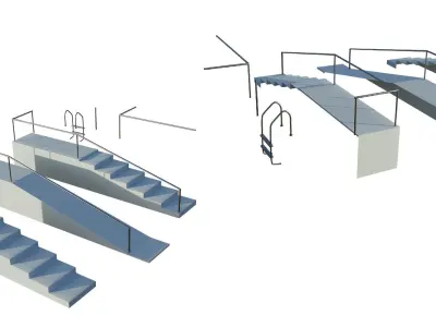 80 Pools Collection Pack with Setbuild Low-poly 3D model