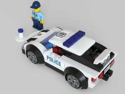 Lego Police Low-poly 3D model