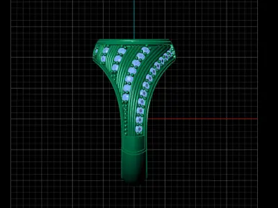 Print Ready STL 3DM  Gents Rings Diamond Men Ring  3D print model 192