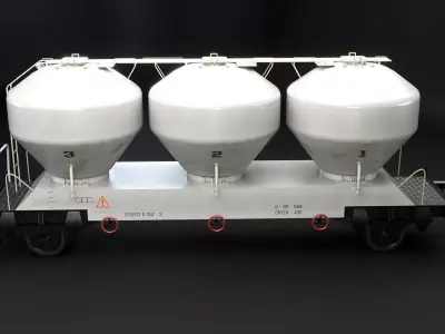 UGPPS Grain Hooper Railroad Car Low-poly 3D model