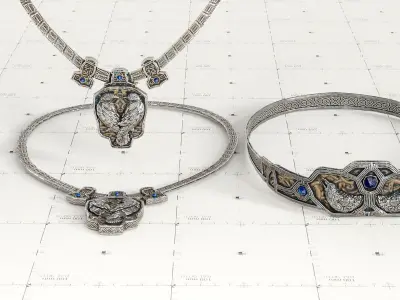 Jewelry - Ring - Amulet - Circlet - 3D AssetKit PBR Low-poly 3D model