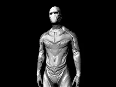 Futuristic Metal Man Free 3D model